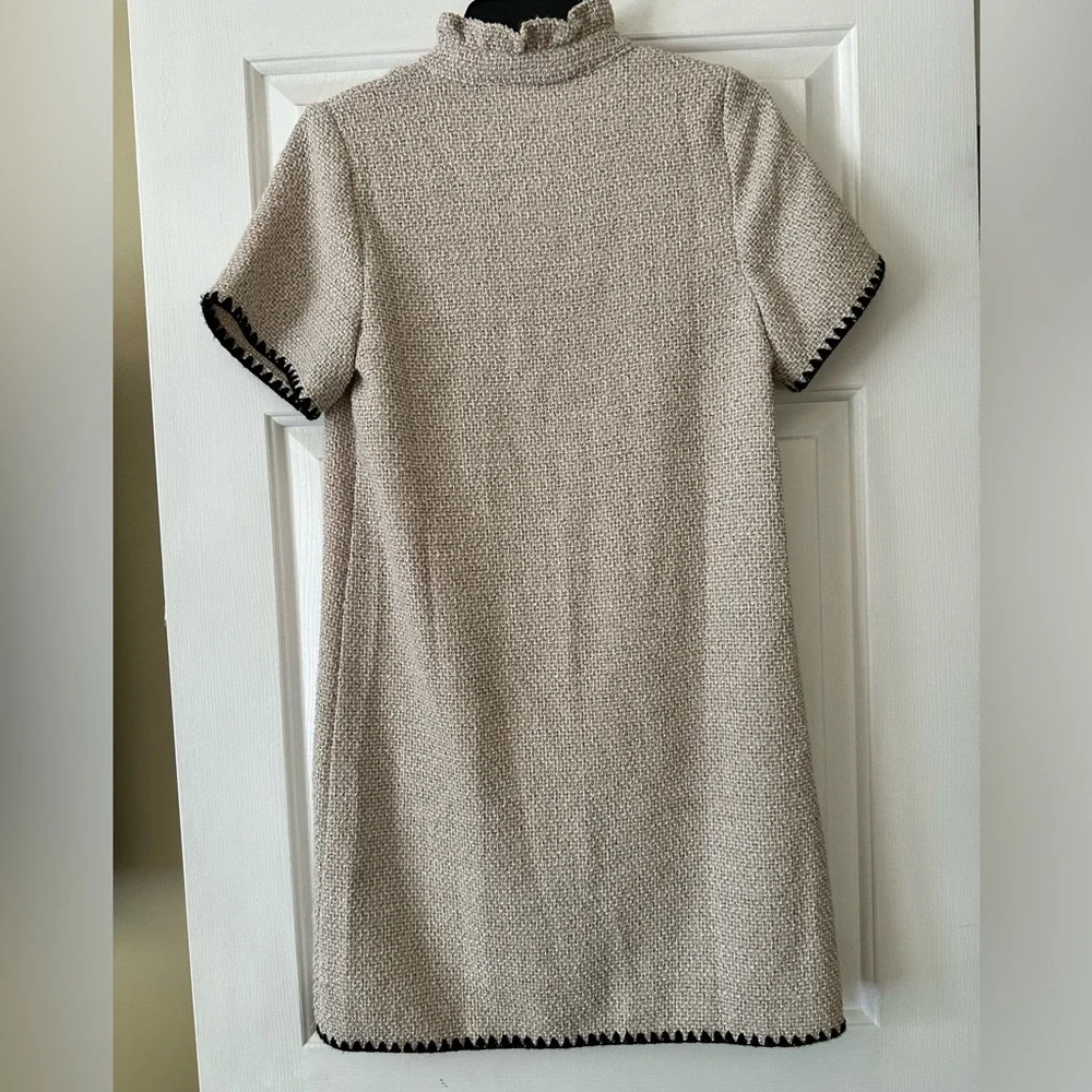 THML ‘Maxine’ tweed mini dress Cream and black, size XS, preppy, neutrals - Picture 5 of 6